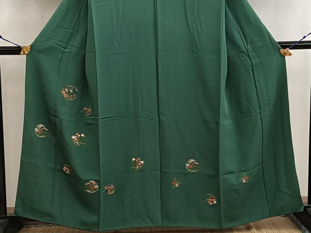 平和屋着物■訪問着　総刺繍　草花文　正絹　逸品　BAAW6463mz