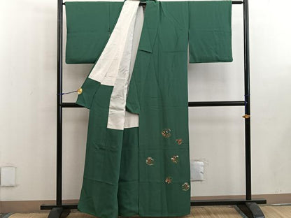 平和屋着物■訪問着　総刺繍　草花文　正絹　逸品　BAAW6463mz