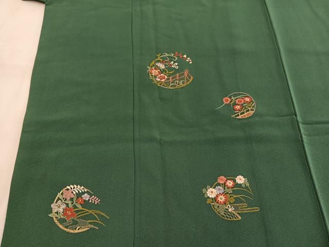 平和屋着物■訪問着　総刺繍　草花文　正絹　逸品　BAAW6463mz