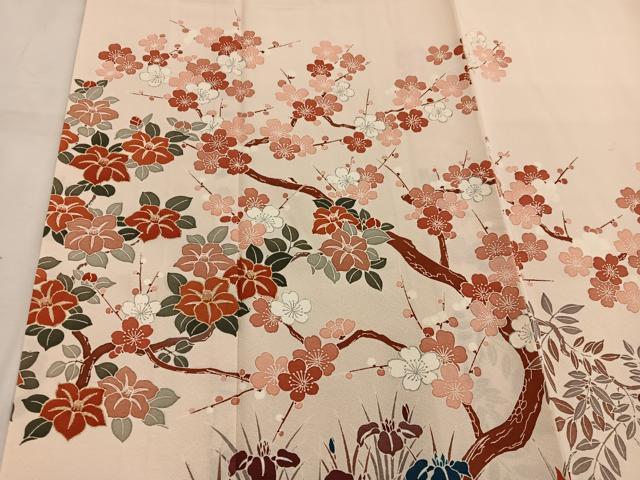 平和屋着物■訪問着 作家物 枝桜花文 金彩 正絹 逸品 BAAW6464mz