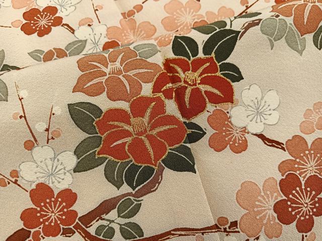 平和屋着物■訪問着 作家物 枝桜花文 金彩 正絹 逸品 BAAW6464mz