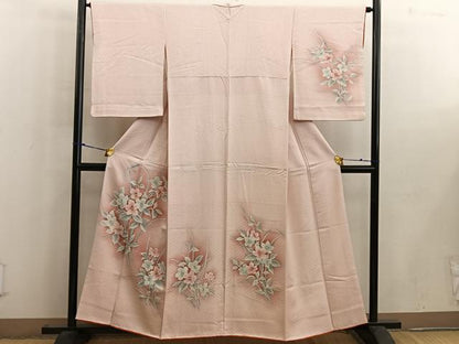 平和屋着物■訪問着　手描き　草花文　暈し染め　正絹　逸品　BAAW6468mz