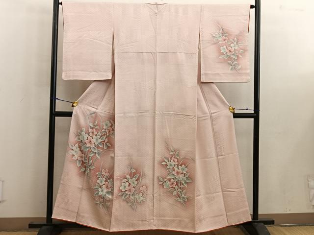 平和屋着物■訪問着　手描き　草花文　暈し染め　正絹　逸品　BAAW6468mz