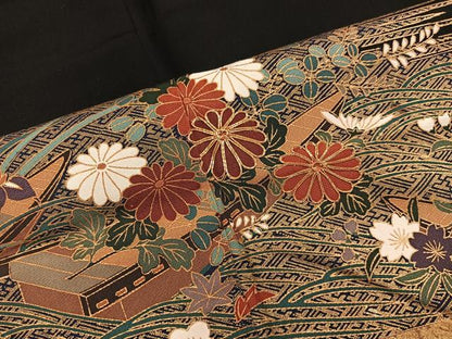 平和屋着物■豪華黒留袖 駒刺繍 籬菊花文 金彩 正絹 逸品 BAAW6472mz
