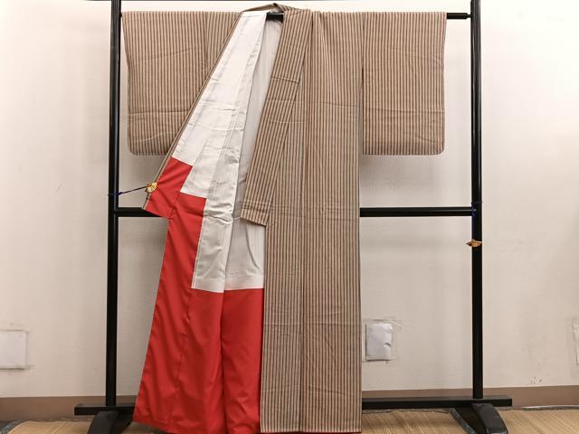 平和屋着物■上質な小紋　間道　正絹　逸品　未使用　BAAW6473mz
