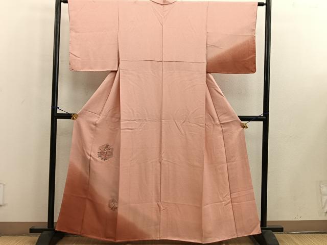 平和屋着物■訪問着　総刺繍　スワトウ刺繍　亀甲花文　暈し染め　正絹　逸品　未使用　BAAW6486mz