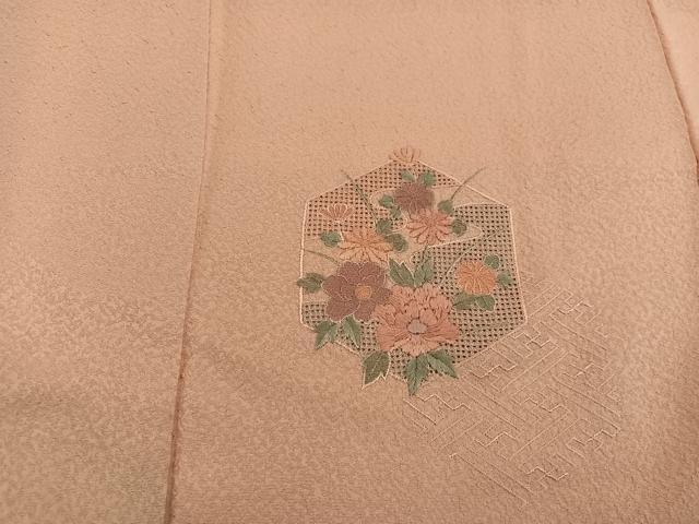 平和屋着物■訪問着　総刺繍　スワトウ刺繍　亀甲花文　暈し染め　正絹　逸品　未使用　BAAW6486mz