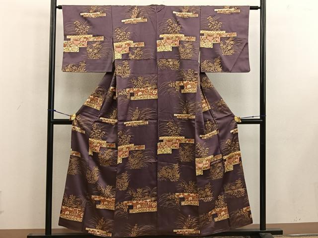 平和屋着物■上質な小紋　花鳥丸文　金彩　正絹　逸品　BAAW6487mz
