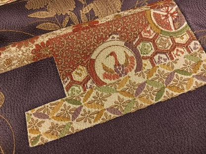 平和屋着物■上質な小紋　花鳥丸文　金彩　正絹　逸品　BAAW6487mz