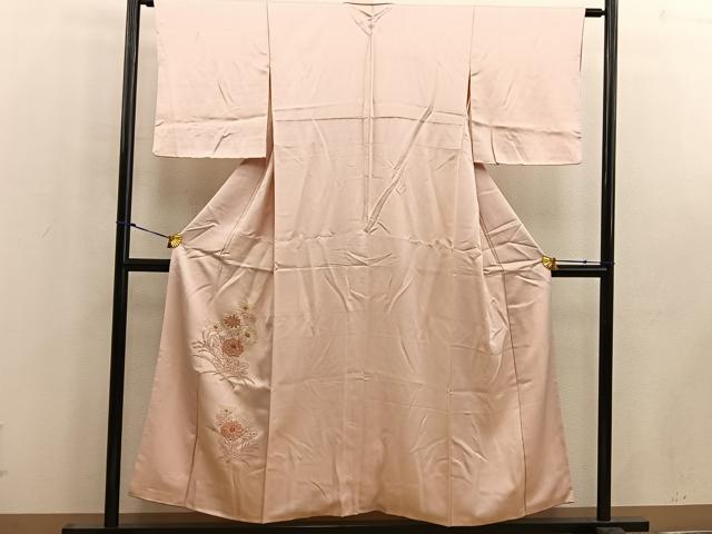 平和屋着物■訪問着 総刺繍 相良刺繍 芝草菊花文 正絹 逸品 BAAW6493mz
