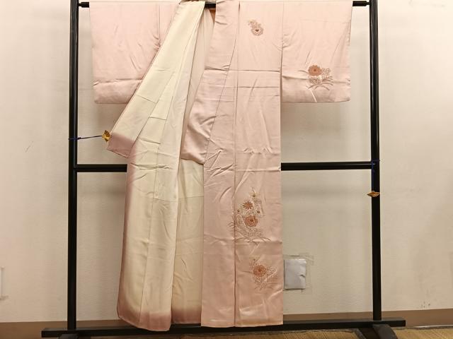 平和屋着物■訪問着 総刺繍 相良刺繍 芝草菊花文 正絹 逸品 BAAW6493mz