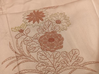 平和屋着物■訪問着 総刺繍 相良刺繍 芝草菊花文 正絹 逸品 BAAW6493mz