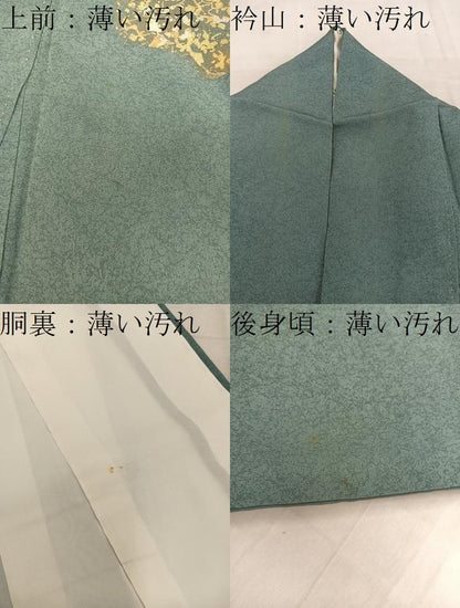 平和屋着物■訪問着　刺繍　地紙花文　金銀彩　正絹　逸品　BAAW6494mz
