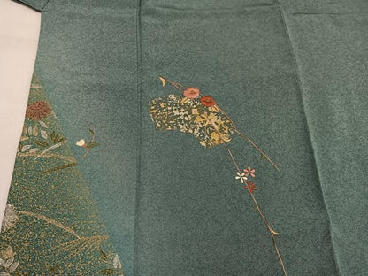 平和屋着物■訪問着　刺繍　地紙花文　金銀彩　正絹　逸品　BAAW6494mz