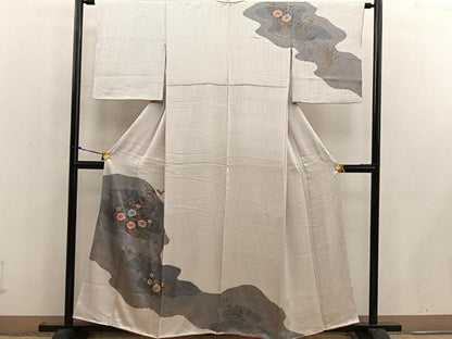 平和屋着物■訪問着　草花文　金彩　正絹　逸品　BAAW6496mz
