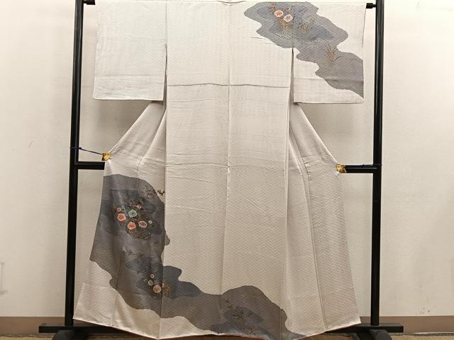 平和屋着物■訪問着　草花文　金彩　正絹　逸品　BAAW6496mz
