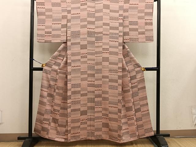 平和屋着物■上質な小紋　青海波花文　正絹　逸品　BAAW6498mz