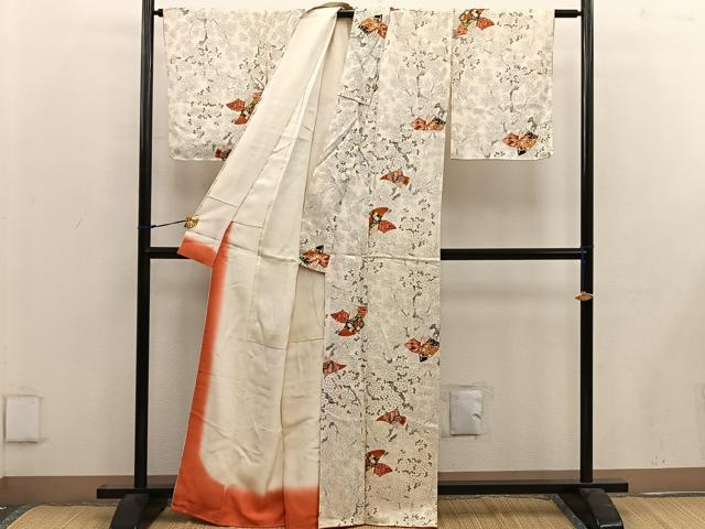 平和屋着物■上質な小紋　扇面花文　正絹　逸品　BAAW6505mz