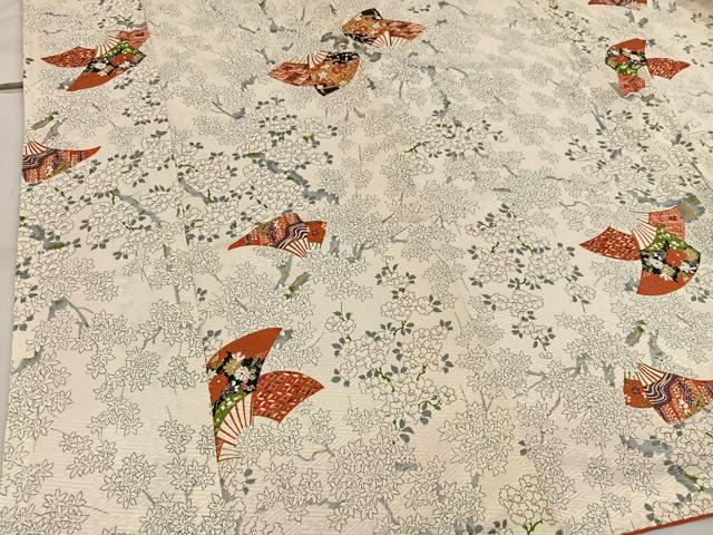 平和屋着物■上質な小紋　扇面花文　正絹　逸品　BAAW6505mz