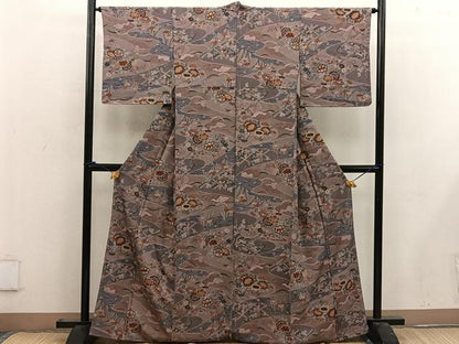 平和屋着物■上質な小紋　流水花文　金彩　正絹　逸品　BAAW6507mz