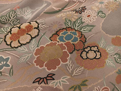平和屋着物■上質な小紋　流水花文　金彩　正絹　逸品　BAAW6507mz