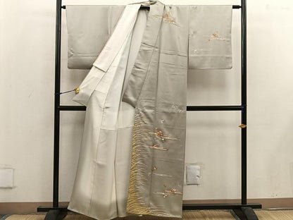 平和屋着物■訪問着 エ霞菊花文 金彩 正絹 逸品 BAAW6509mz