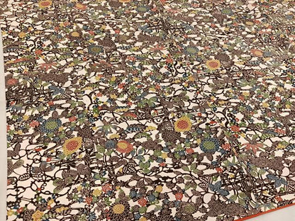 平和屋着物■上質な小紋　型染め　草花文　正絹　逸品　BAAW6510mz
