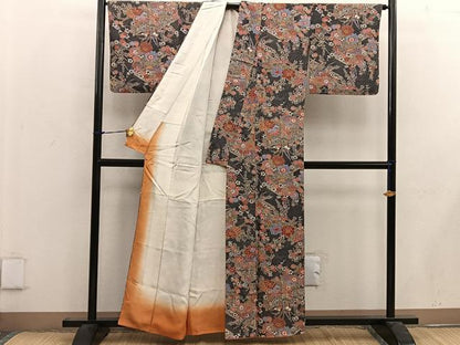平和屋着物■上質な小紋　菊花文　正絹　逸品　BAAW6516mz