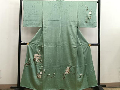平和屋着物■訪問着　破れ色紙花文　金彩　正絹　逸品　BAAW6522mz