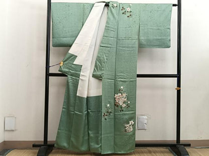 平和屋着物■訪問着　破れ色紙花文　金彩　正絹　逸品　BAAW6522mz