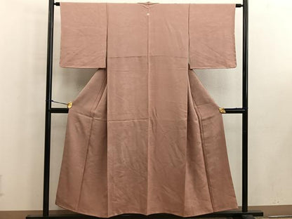 平和屋着物■上質な色無地　風景地紋　駱駝色　正絹　逸品　未使用　BAAW6523mz