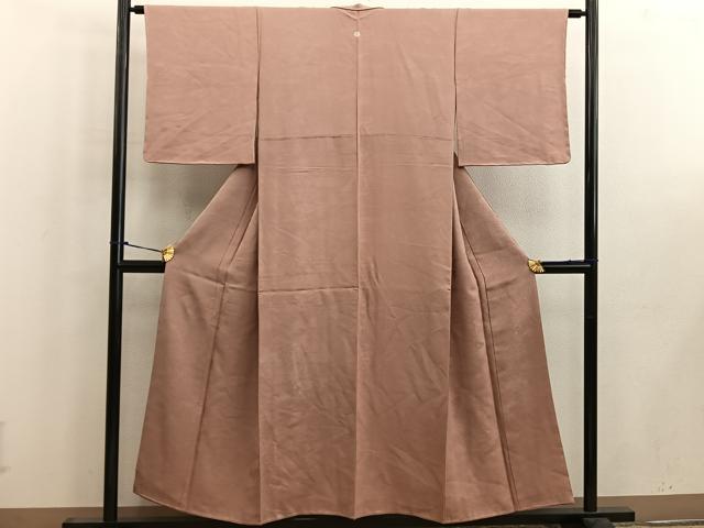 平和屋着物■上質な色無地　風景地紋　駱駝色　正絹　逸品　未使用　BAAW6523mz
