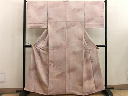平和屋着物■上質な小紋　地紙重ね草葉文　暈し染め　正絹　逸品　BAAW6527mz