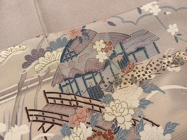平和屋着物■訪問着　御所解花文　暈し染め　金彩　正絹　逸品　BAAW6528mz