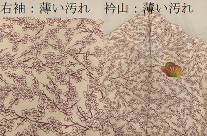 平和屋着物■上質な小紋　枝梅文　正絹　逸品　BAAW6529mz