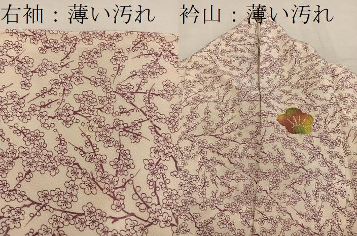平和屋着物■上質な小紋　枝梅文　正絹　逸品　BAAW6529mz
