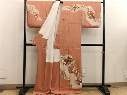 平和屋着物■訪問着　牡丹花文　金彩　正絹　逸品　BAAW6533mz