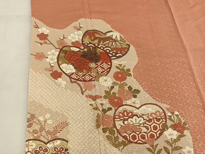 平和屋着物■訪問着　牡丹花文　金彩　正絹　逸品　BAAW6533mz