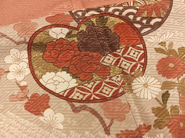 平和屋着物■訪問着　牡丹花文　金彩　正絹　逸品　BAAW6533mz