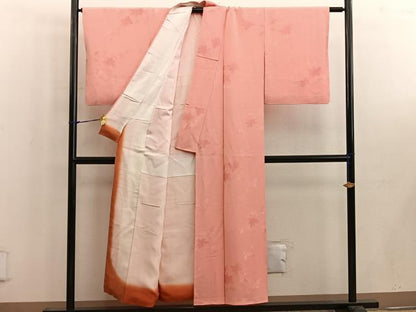 平和屋着物■上質な小紋　草花文　地紋起こし　正絹　逸品　BAAW6535mz