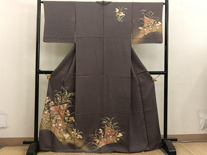 平和屋着物■訪問着　花鳥文　暈し染め　金彩　正絹　逸品　BAAW6543mz