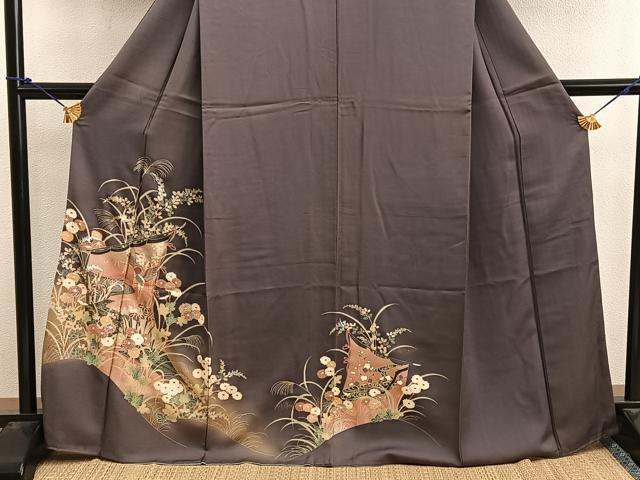 平和屋着物■訪問着　花鳥文　暈し染め　金彩　正絹　逸品　BAAW6543mz