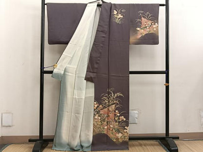 平和屋着物■訪問着　花鳥文　暈し染め　金彩　正絹　逸品　BAAW6543mz