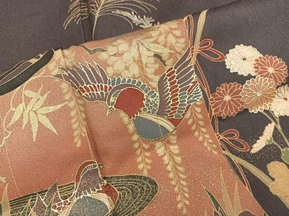 平和屋着物■訪問着　花鳥文　暈し染め　金彩　正絹　逸品　BAAW6543mz
