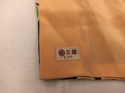 平和屋着物■上質な小紋　型染め　草花文　三越扱い　正絹　逸品　BAAW6545mz