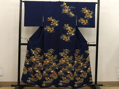 平和屋着物■訪問着　片輪車菊花文　正絹　逸品　BAAW6554mz