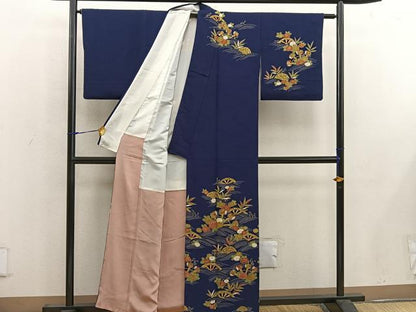 平和屋着物■訪問着　片輪車菊花文　正絹　逸品　BAAW6554mz