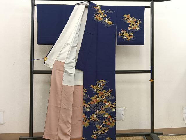 平和屋着物■訪問着　片輪車菊花文　正絹　逸品　BAAW6554mz