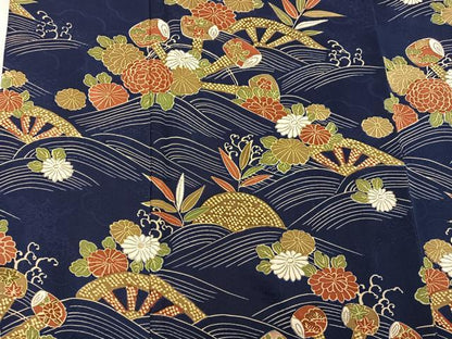 平和屋着物■訪問着　片輪車菊花文　正絹　逸品　BAAW6554mz