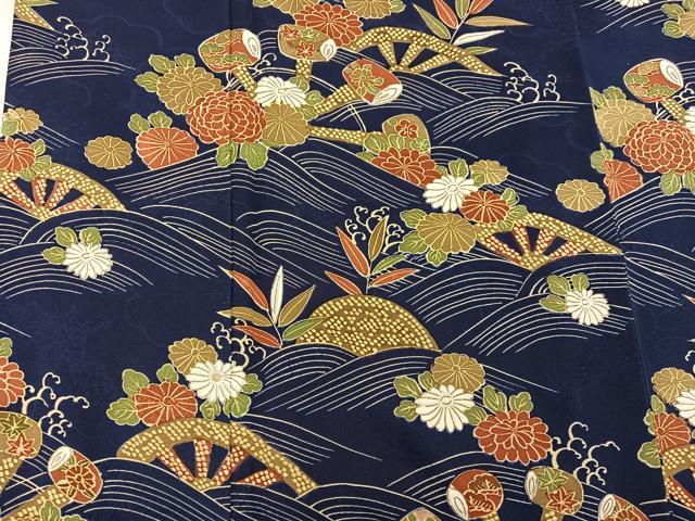 平和屋着物■訪問着　片輪車菊花文　正絹　逸品　BAAW6554mz